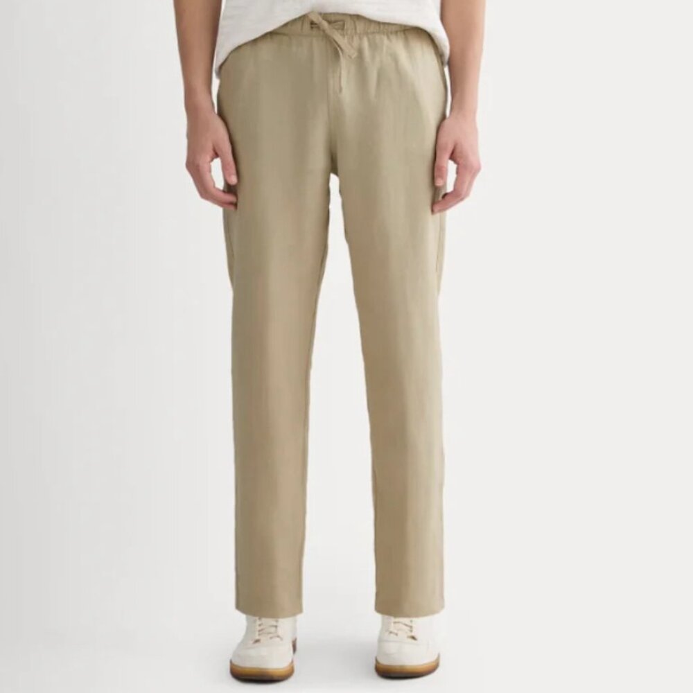 Everlane Men's Large Linen Easy Pant in Khaki
